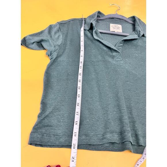 Chaser Green Cropped Polo Boxy Short Sleeved Tee Size Small - Picture 6 of 6